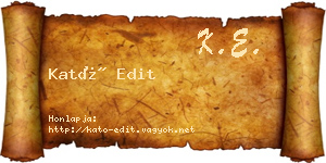 Kató Edit névjegykártya